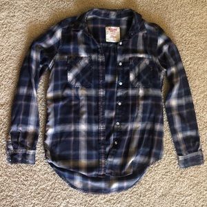 Navy and orange flannel